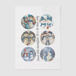 Dekoupage 3" Schneekugel-Form Weihnachten  Seidenpapier