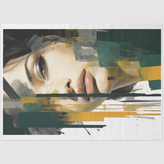 Dekoupage #4 der Serie Multiculturelle Frauen der  Seidenpapier (Vorderseite)