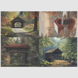 Dekoupage 4 Designs Covered Bridges Seidenpapier