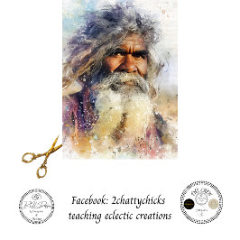 Dekoupage Aboriginal Elder Aquarell-Kunst Seidenpapier