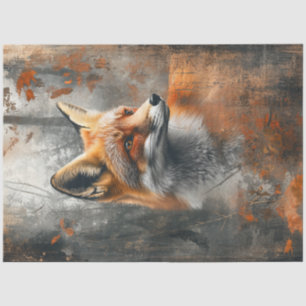 Dekoupage Abstrakt Fox Malerei Herbstwald Seidenpapier