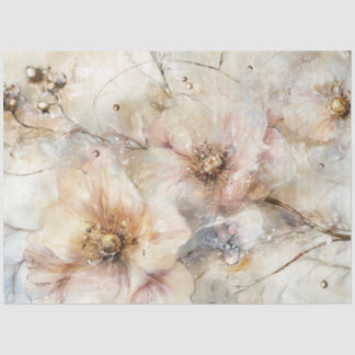Dekoupage Abstrakte Blume Mix aus Farben Cremes Seidenpapier