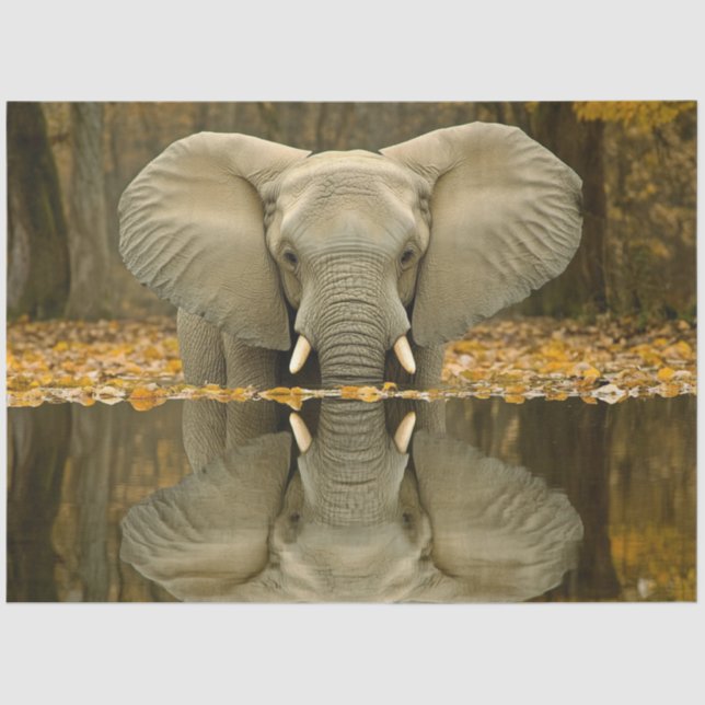 Dekoupage African Elephant Wildlife Digital Art Seidenpapier (Vorderseite)
