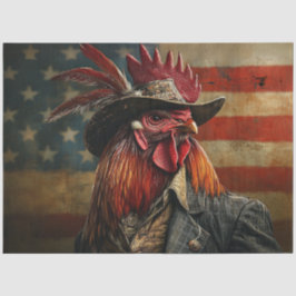 Dekoupage Americana Rooster auf der Vorderseite Seidenpapier