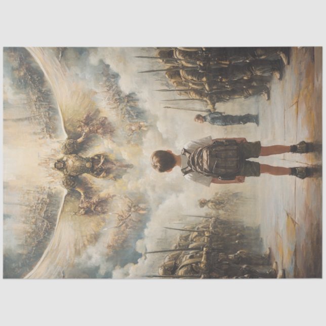 Dekoupage Angelic Warrior Celestial Army Seidenpapier (Vorderseite)