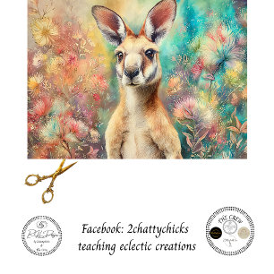 Dekoupage-Aquarell-Kunst australischer Kängurus Seidenpapier