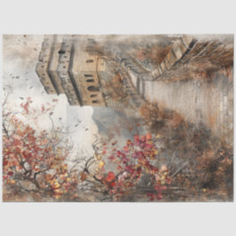 Dekoupage Autumn Scene Great Wall China Seidenpapier