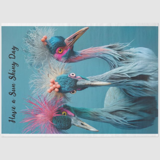 Dekoupage Birds Sun Shiny Day Seidenpapier (Vorderseite)