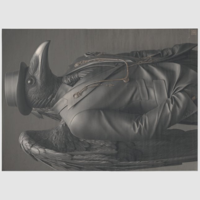 Dekoupage Black Crow Satin Anzug Charismatica Seidenpapier (Vorderseite)