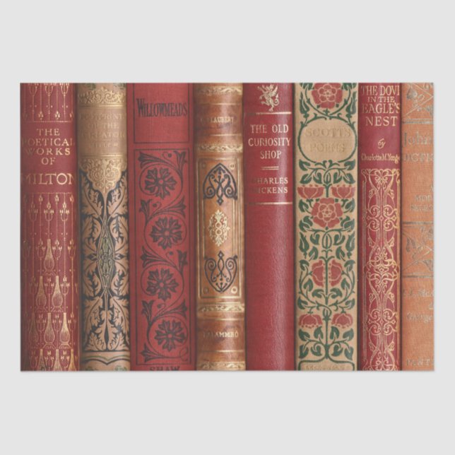Dekoupage Book Spines (Dickens Large) Tissue Paper Seidenpapier (Vorderseite)