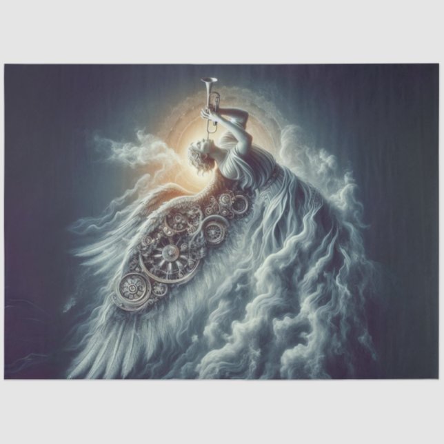 Dekoupage Celestial Angel Blasen a Trumpet Seidenpapier (Vorderseite)