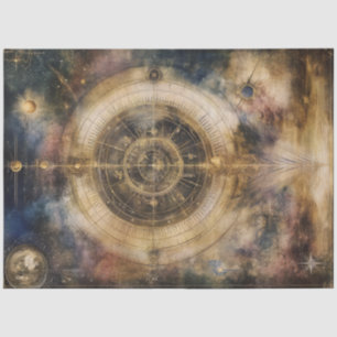 Dekoupage Celestial Map Astrologisches Diagramm Seidenpapier