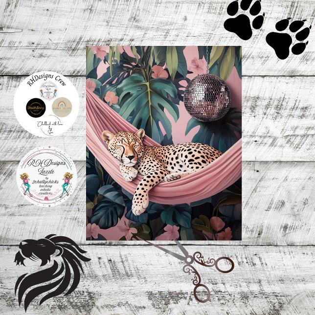 Dekoupage Cheetah in Forest Ruheling in Hammock Seidenpapier (Von Creator hochgeladen)