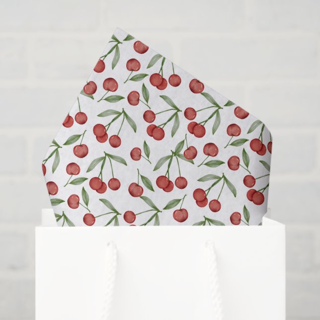Dekoupage Cherries Geburtstagsparty Seidenpapier (Geschenktüte)