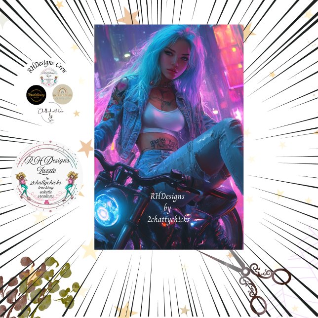 Dekoupage Classic Poster Futuristic Biker Chic Seidenpapier (Von Creator hochgeladen)