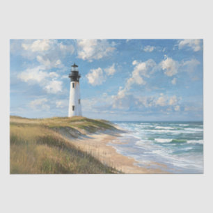 Dekoupage Coastal Scene Beach Light House Seidenpapier