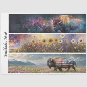 Dekoupage Cosmic Bison Wildflower Handsaw Designs Seidenpapier
