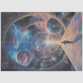 Dekoupage Cosmic World of Galaxies Planets Stars Seidenpapier