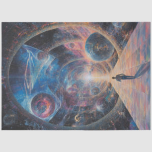 Dekoupage Cosmic World of Galaxies Planets Stars Seidenpapier