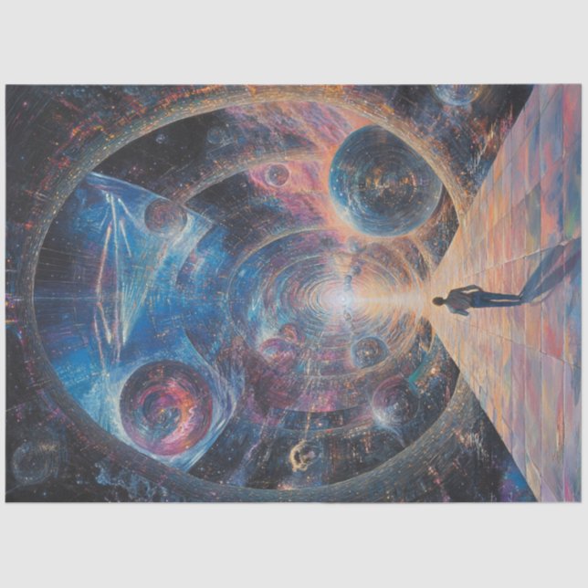 Dekoupage Cosmic World of Galaxies Planets Stars Seidenpapier (Vorderseite)