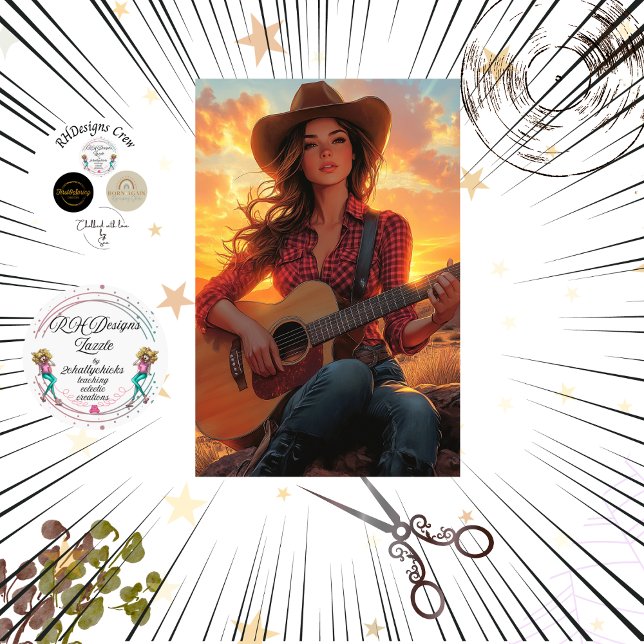 Dekoupage Country Girl Character DEBBIE Seidenpapier (Von Creator hochgeladen)