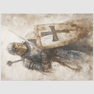 Dekoupage Crusade Eaters Christlich Knight Seidenpapier