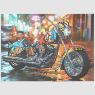 Dekoupage Custom Detail Paint Job Motorradfahrer Seidenpapier