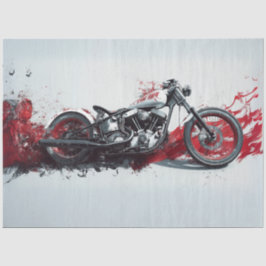 Dekoupage Custom Motorcycle Schwarz-weiße Fett Lin Seidenpapier