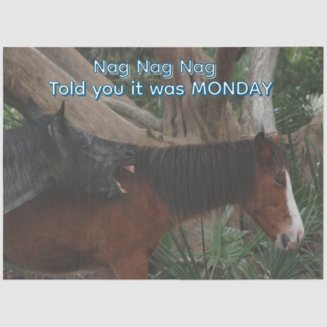 Dekoupage Customizable Humour Horse Print Seidenpapier (Vorderseite)