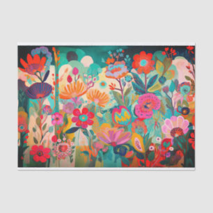 Dekoupage der Abstrakten Blume der rosa Farbe Seidenpapier