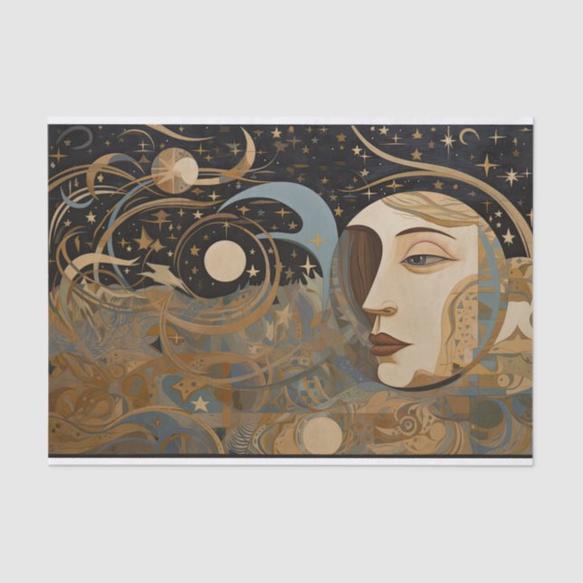 Dekoupage der Abstrakten geometrischen Zeichnung Seidenpapier (Vorderseite)