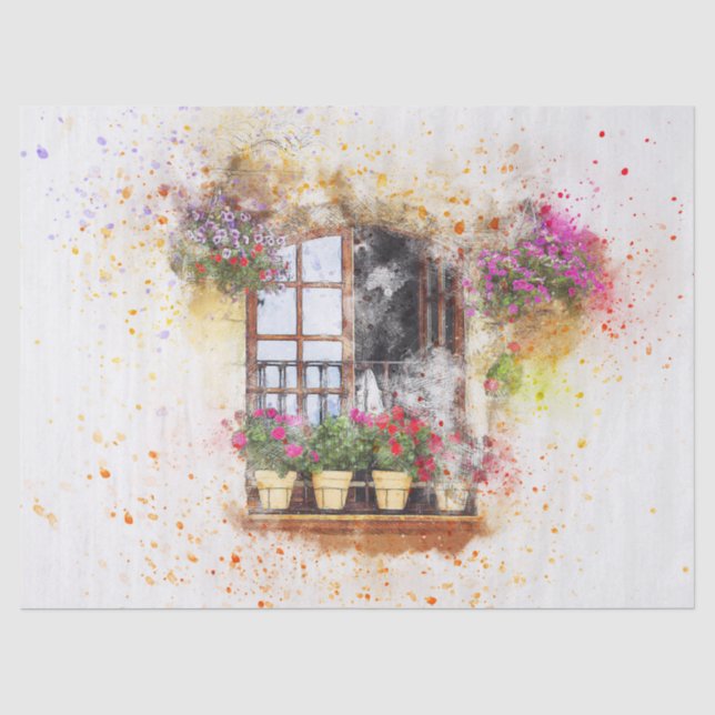 Dekoupage der Aquarelle Seidenpapier (Vorderseite)