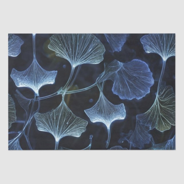 Dekoupage der Blue Luminogram Ginkgo Blätter / Seidenpapier (Vorderseite)