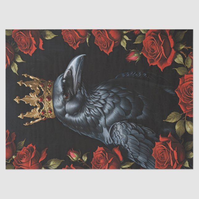 Dekoupage der Crow-Rote Rosen Seidenpapier (Vorderseite)