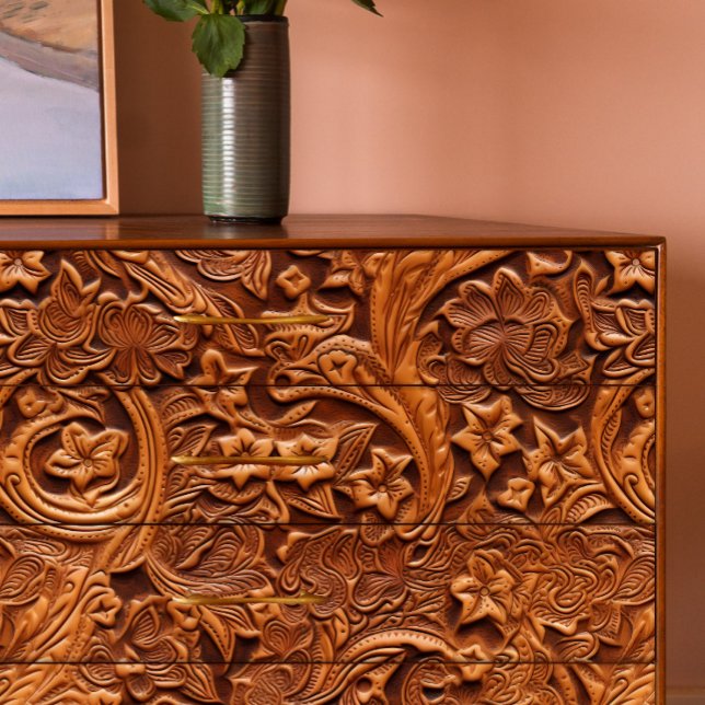 Dekoupage der gewendeten Ledertanzungs-Blume Seidenpapier (Von Creator hochgeladen)