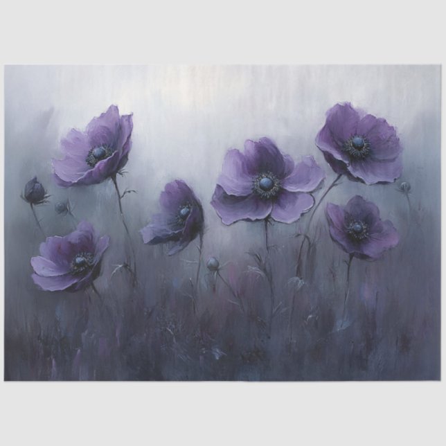 Dekoupage der gotischen violetten Blumen Seidenpapier (Vorderseite)