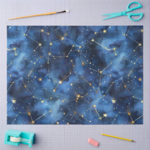 Dekoupage der Himmelskonstellation Seidenpapier