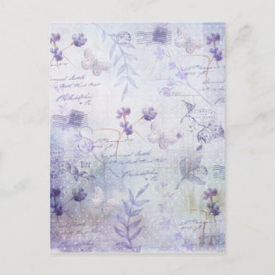 Dekoupage der Lavendel-Blume Postkarte