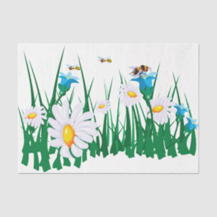 Dekoupage der niedlichen Daisy Field-Blume Seidenpapier