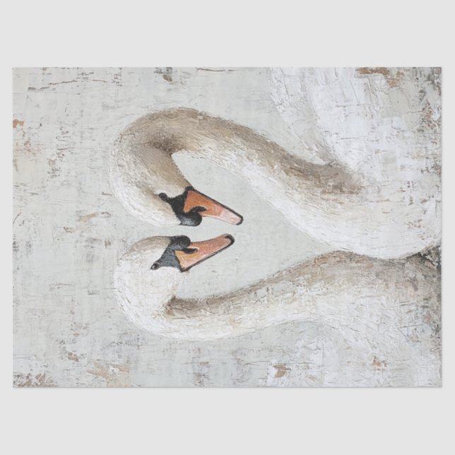 Dekoupage der Rustikalen Swan-Ölmalerei Seidenpapier (Vorderseite)