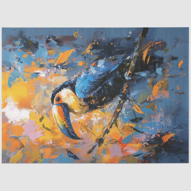 Dekoupage der Toucan Oil Painting Seidenpapier (Vorderseite)