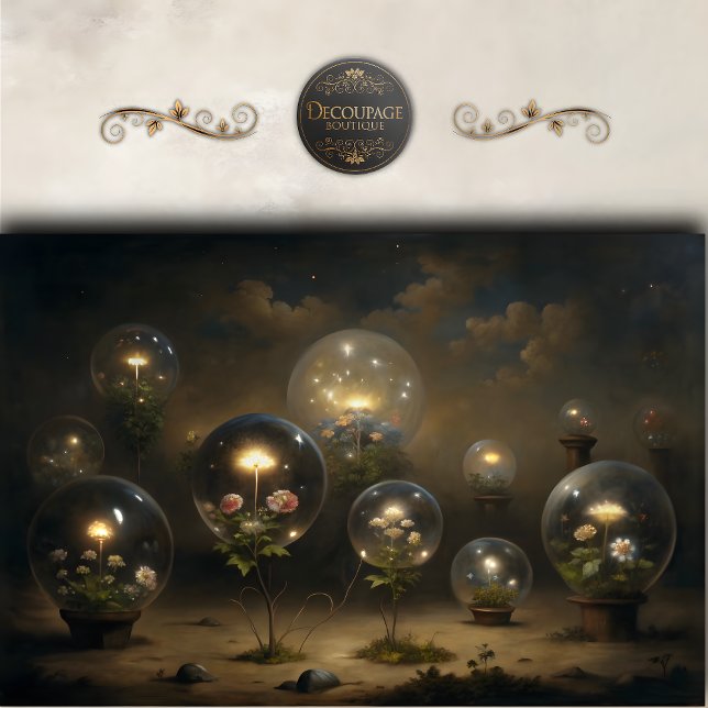 Dekoupage der verzauberten Blume Seidenpapier (Enchanted Glass Orb Flowers Decoupage Tissue Paper)