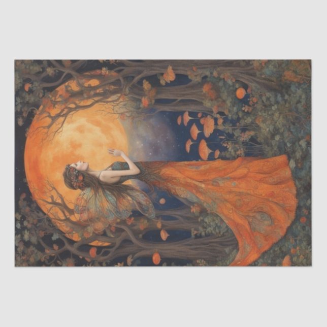 Dekoupage der verzauberten Herbstmühle Seidenpapier (Vorderseite)