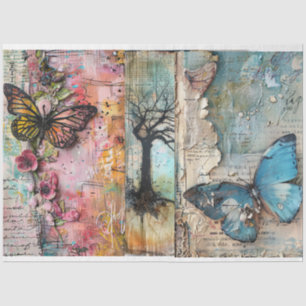 Dekoupage der Vintagen Abstrakten Kunstsammlung Seidenpapier