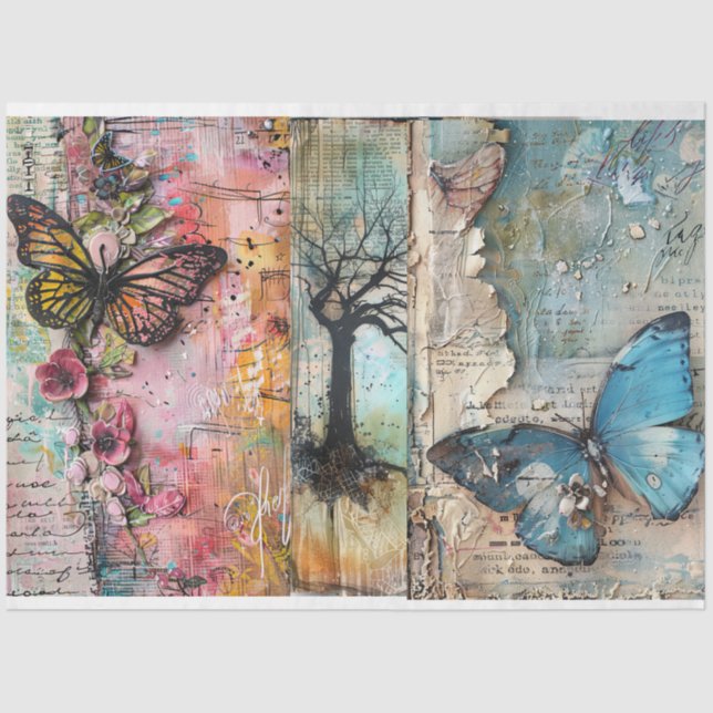 Dekoupage der Vintagen Abstrakten Kunstsammlung Seidenpapier (Vorderseite)