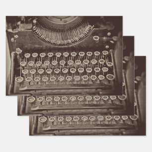 Dekoupage der Vintagen antiken Sepia-Tone-Schrift Geschenkpapier Set