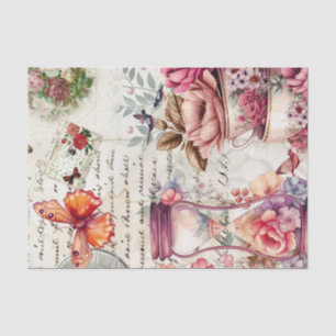 Dekoupage der Vintagen Wasserfarbe Seidenpapier