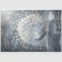 Dekoupage der weißen Schwanzfliege Seidenpapier