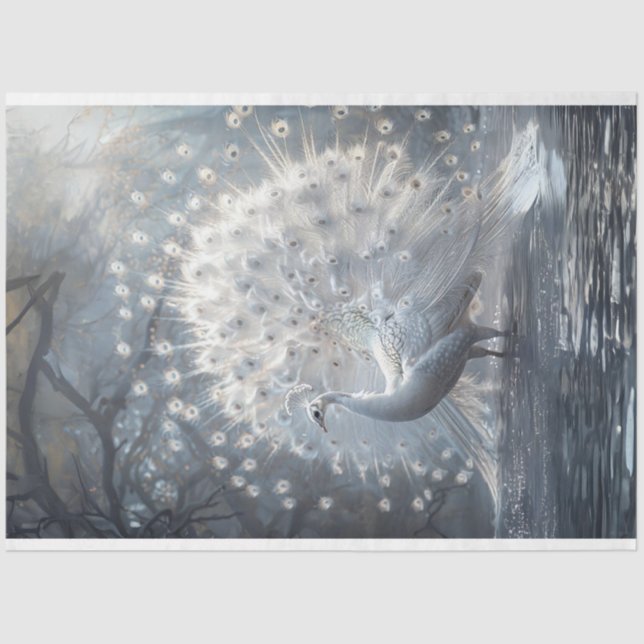 Dekoupage der weißen Schwanzfliege Seidenpapier (Vorderseite)