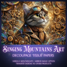 Dekoupage der Whimsical Mechanical Steampunk Cat
